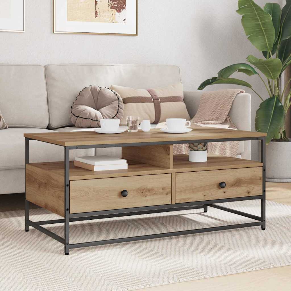 vidaXL Coffee Table Artisan Oak 100 x 51 x 45 cm Engineered Wood