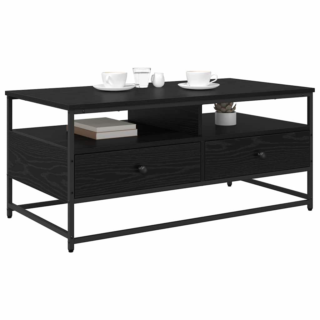 vidaXL Coffee Table Black Oak 100 x 51 x 45 cm Engineered Wood