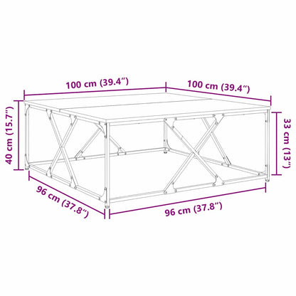 vidaXL Coffee Table Black Oak 100 x 100 x 40 cm Engineered Wood