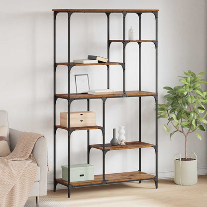 vidaXL Bookshelf 5-Tier 99 x 35.5 x 176 cm Engineered Wood Old Wood
