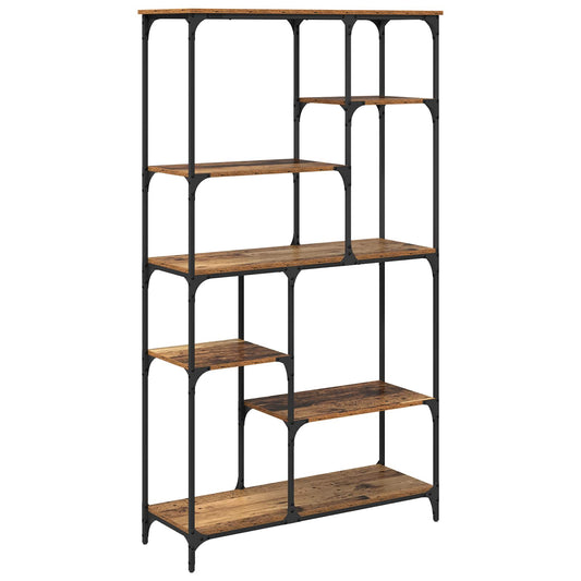vidaXL Bookshelf 5-Tier 99 x 35.5 x 176 cm Engineered Wood Old Wood