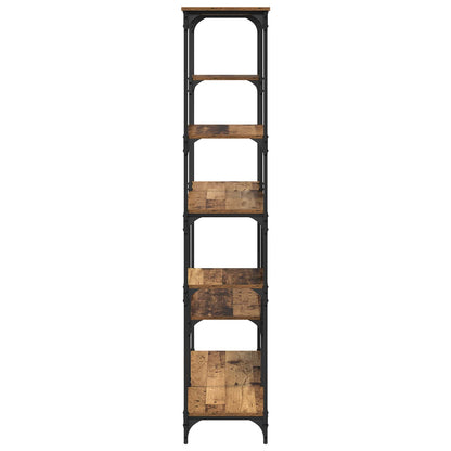 vidaXL Bookshelf 5-Tier 99 x 35.5 x 176 cm Engineered Wood Old Wood
