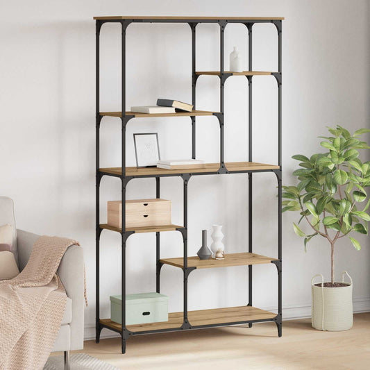 vidaXL Bookshelf 5-Tier 99 x 35.5 x 176 cm Engineered Wood Artisan Oak