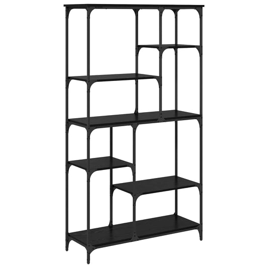 vidaXL Bookshelf 5-Tier 99 x 35.5 x 176 cm Engineered Wood Black Oak