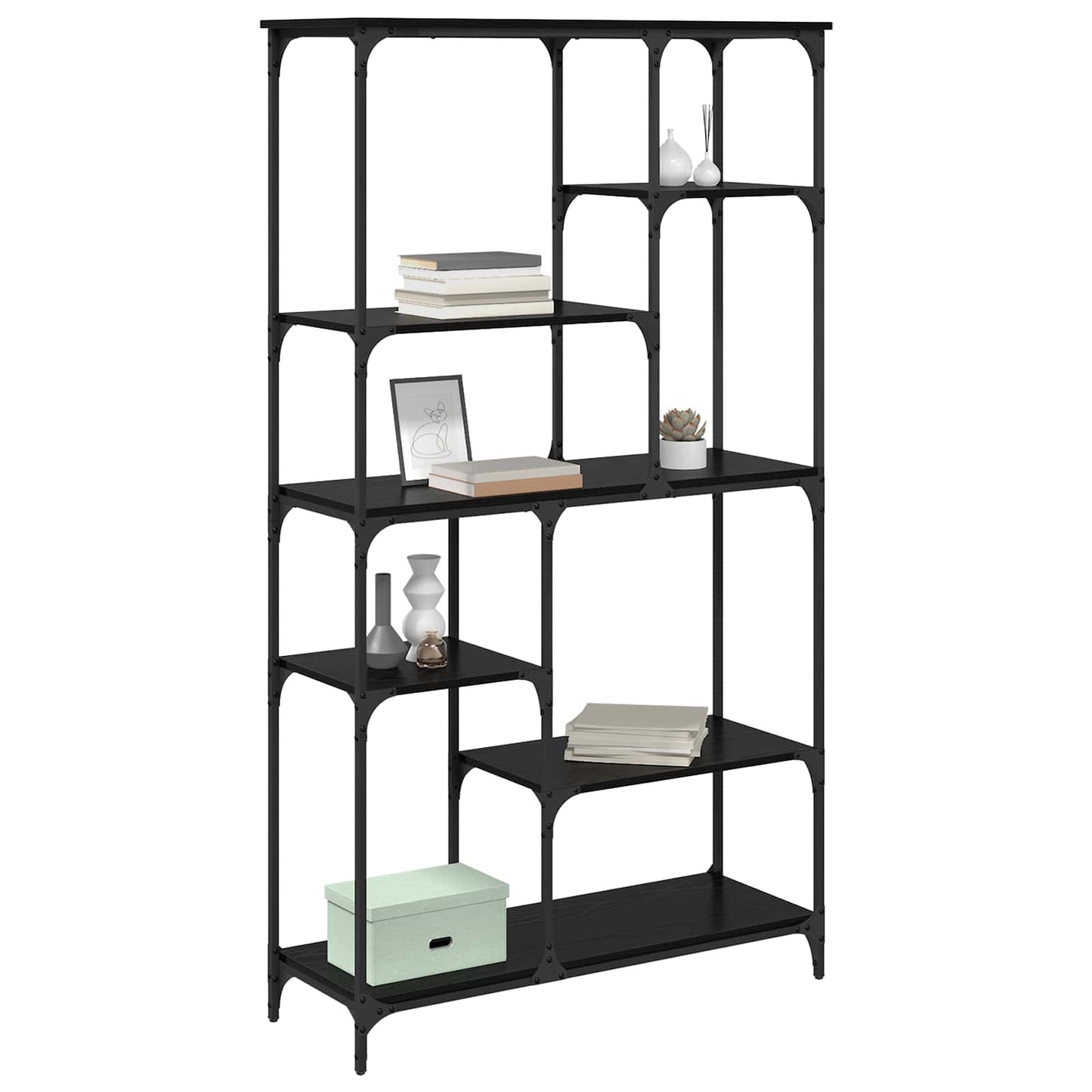 vidaXL Bookshelf Black Oak 99 x 35.5 x 176 cm Engineered Wood