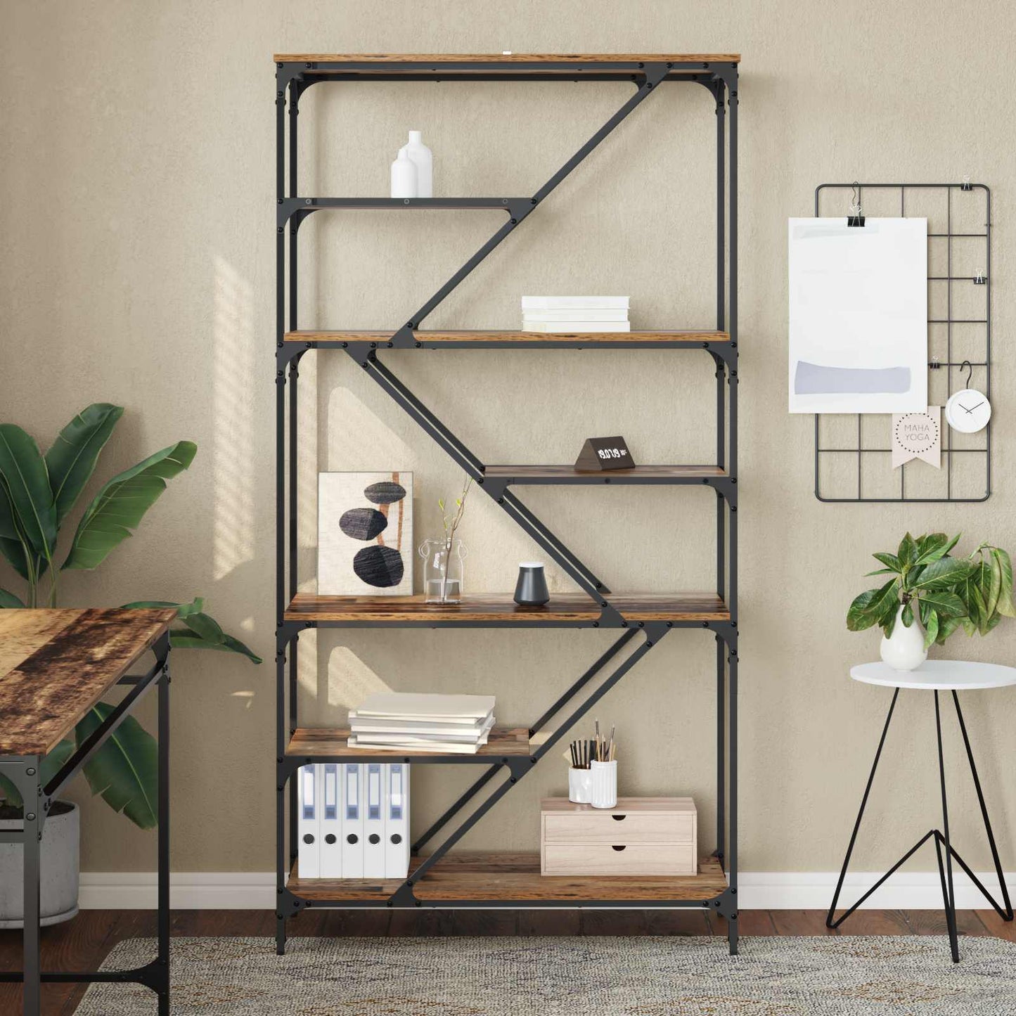 vidaXL Bookshelf 9-Tier 91 x 36 x 176 cm Engineered Wood Old Wood