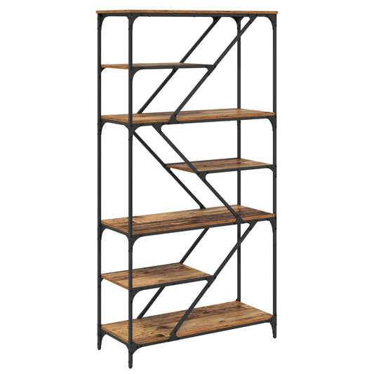 vidaXL Bookshelf 9-Tier 91 x 36 x 176 cm Engineered Wood Old Wood