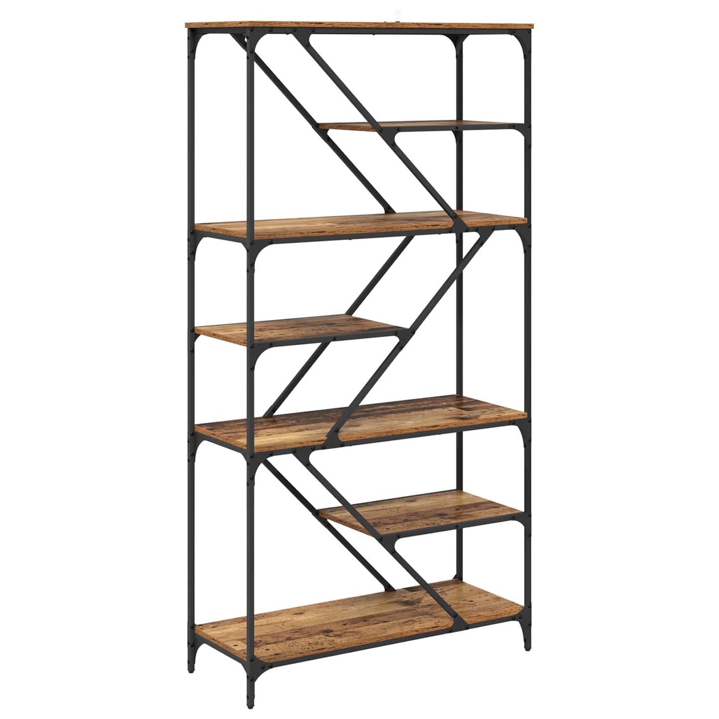vidaXL Bookshelf 9-Tier 91 x 36 x 176 cm Engineered Wood Old Wood