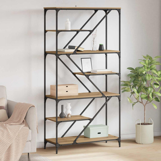 vidaXL Bookshelf 9-Tier 91 x 36 x 176 cm Engineered Wood Artisan Oak