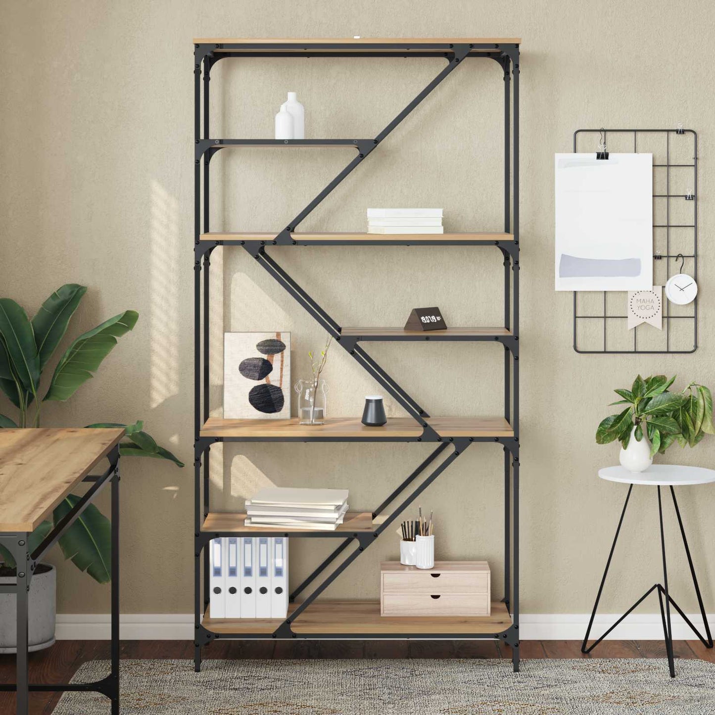 vidaXL Bookshelf 9-Tier 91 x 36 x 176 cm Engineered Wood Artisan Oak