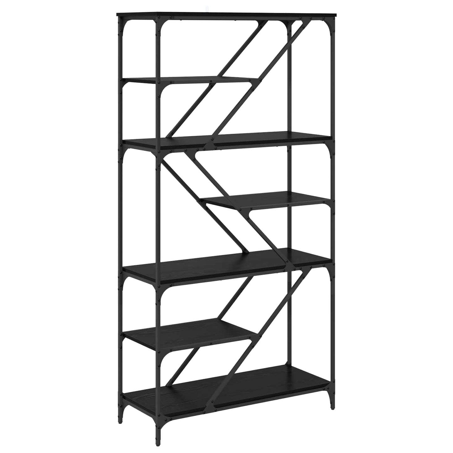 vidaXL Bookshelf 9-Tier 91 x 36 x 176 cm Engineered Wood Black Oak