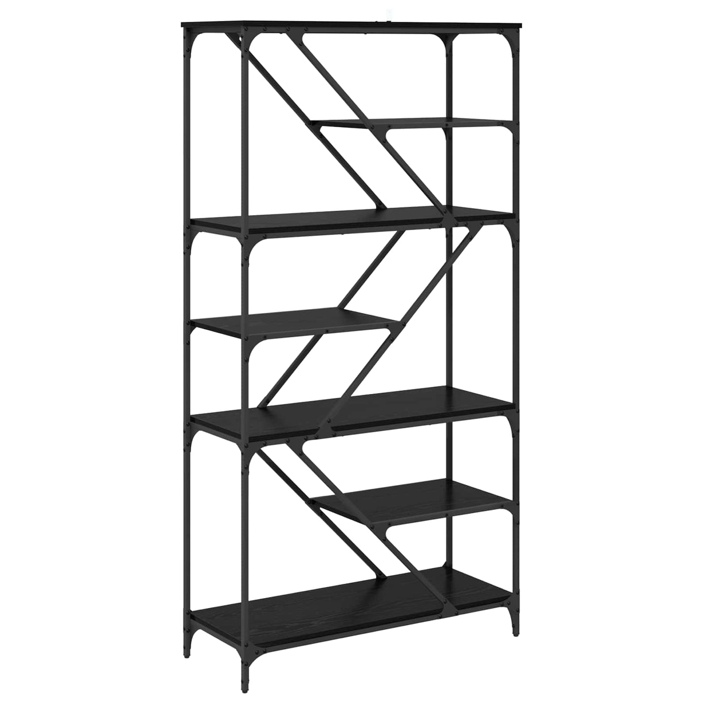 vidaXL Bookshelf 9-Tier 91 x 36 x 176 cm Engineered Wood Black Oak