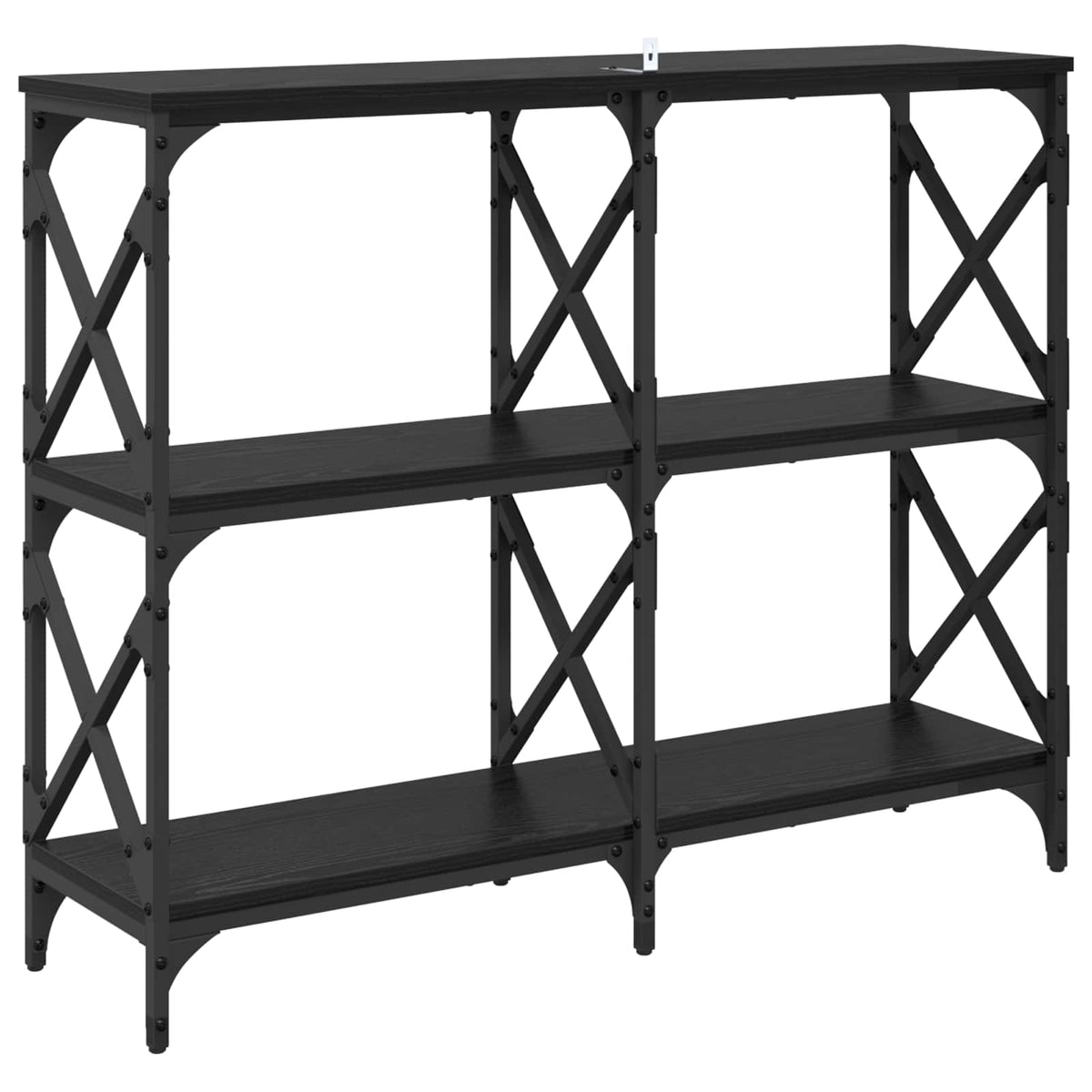 vidaXL Console Table Black Oak 100 x 28 x 80.5 cm Engineered Wood