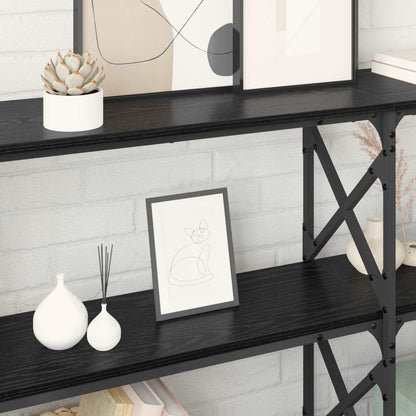vidaXL Console Table Black Oak 156 x 28 x 80.5 cm Engineered Wood