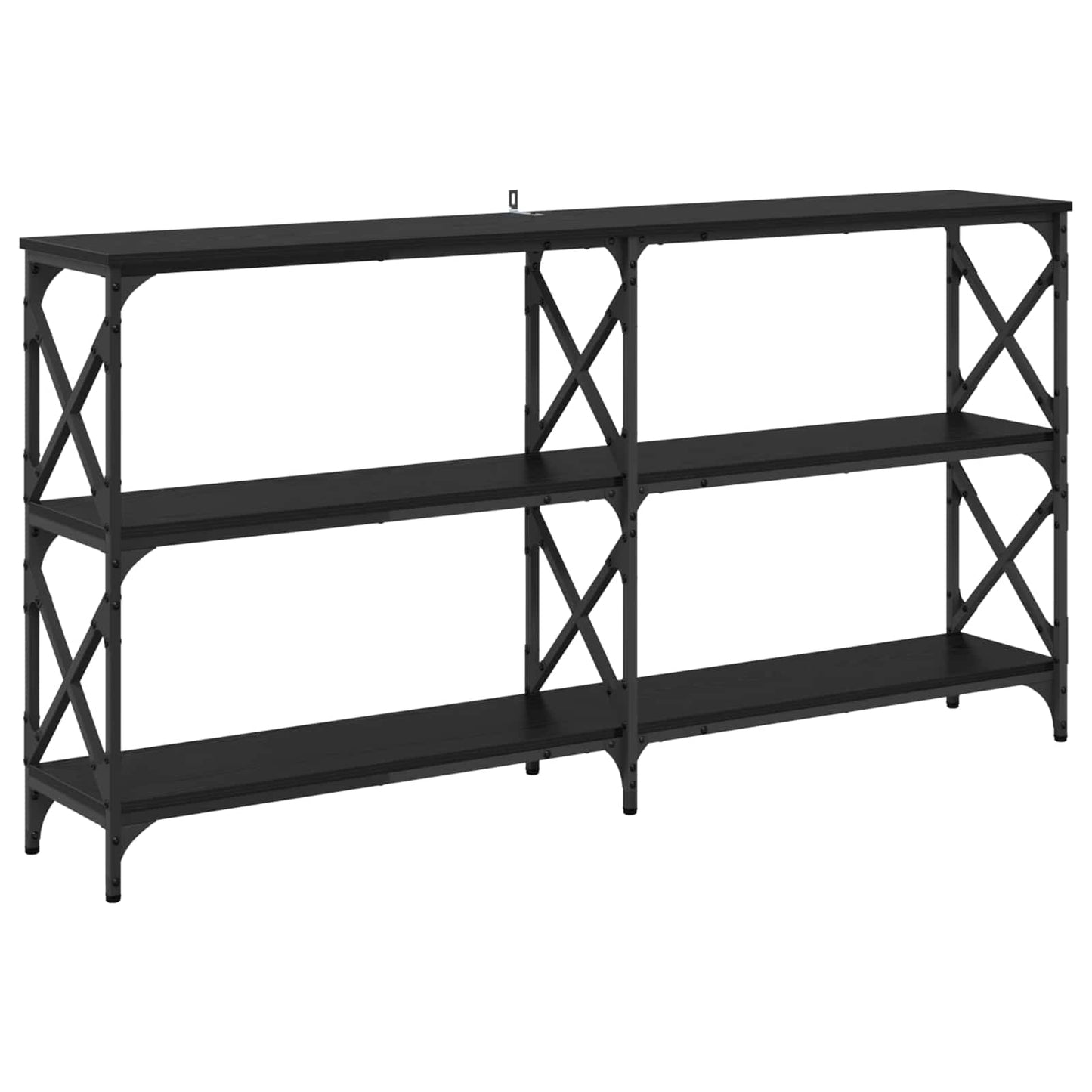 vidaXL Console Table Black Oak 156 x 28 x 80.5 cm Engineered Wood