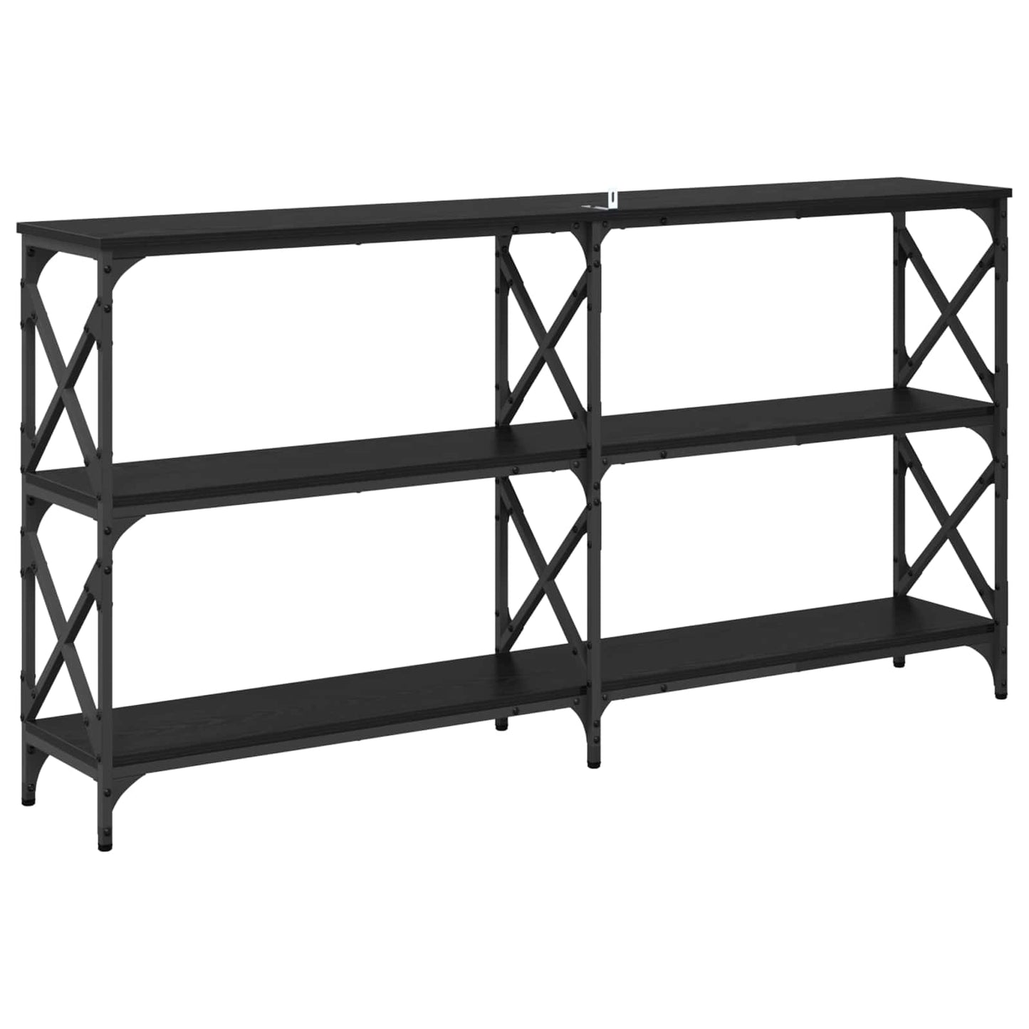 vidaXL Console Table Black Oak 156 x 28 x 80.5 cm Engineered Wood