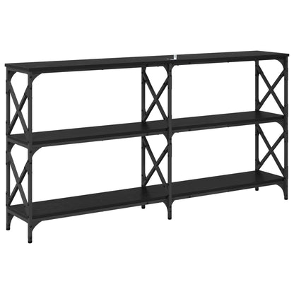 vidaXL Console Table Black Oak 156 x 28 x 80.5 cm Engineered Wood
