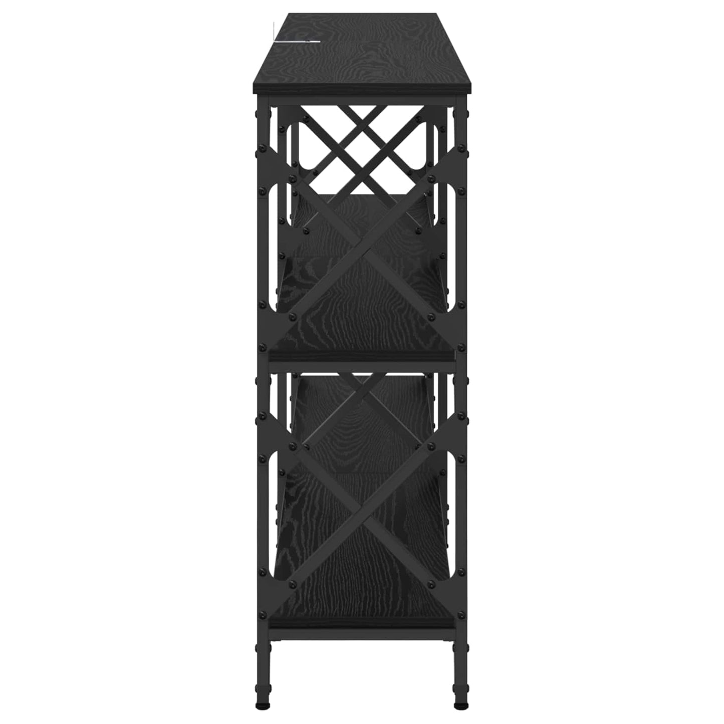 vidaXL Console Table Black Oak 156 x 28 x 80.5 cm Engineered Wood