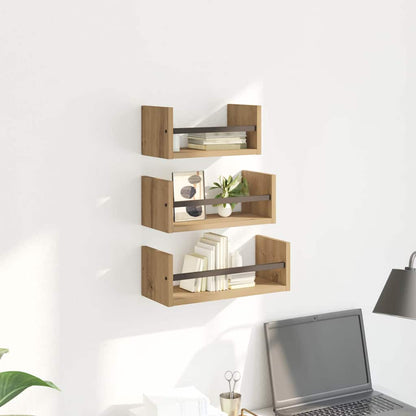 vidaXL Wall Shelf Set 3 pcs Artisan Oak 40 x 16 x 14 cm
