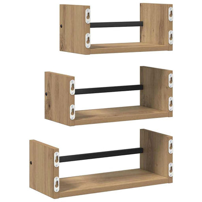 vidaXL Wall Shelf Set 3 pcs Artisan Oak 40 x 16 x 14 cm