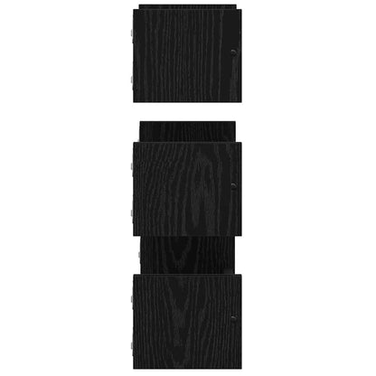 vidaXL Wall Shelf Set 3 pcs Black Oak 40 x 16 x 14 cm Engineered Wood