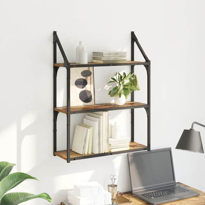 vidaXL Wall Shelf Old Wood 60 x 21 x 78.5 cm Engineered Wood