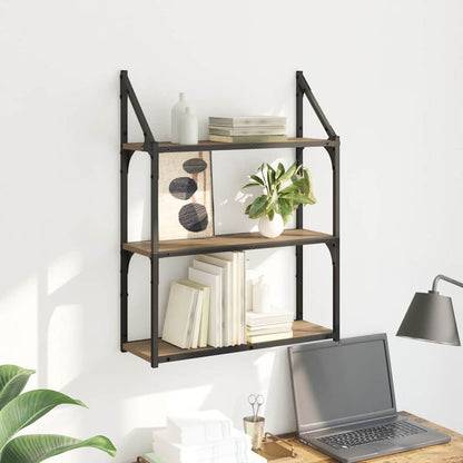 vidaXL Wall Shelf Wall-Mounted Artisan Oak 60 x 21 x 78.5 cm