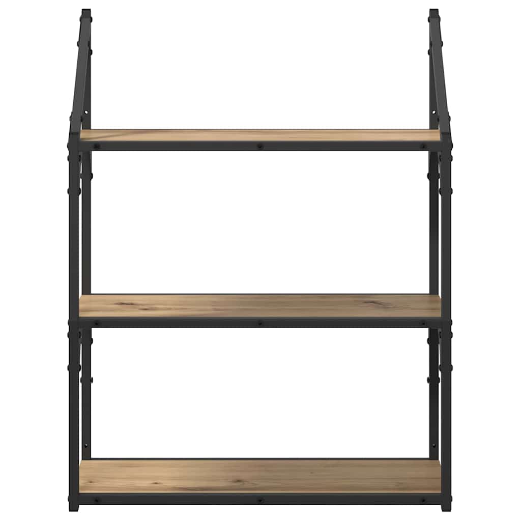 vidaXL Wall Shelf Wall-Mounted Artisan Oak 60 x 21 x 78.5 cm