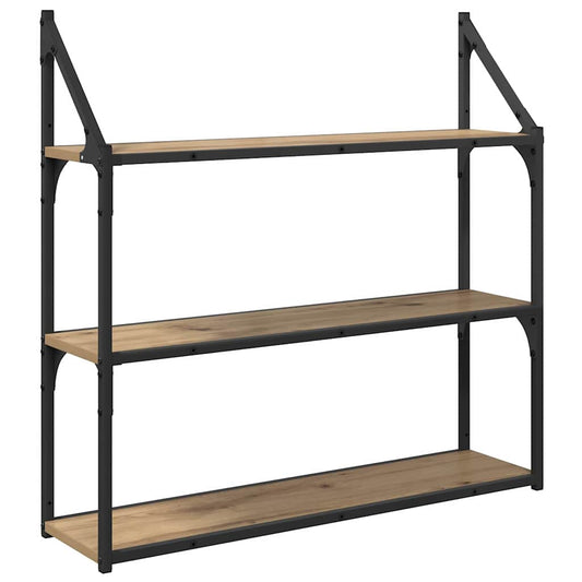 vidaXL Wall Shelf Artisan Oak 80 x 21 x 78.5 cm Engineered Wood