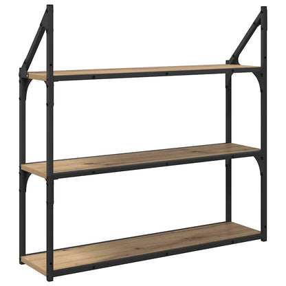 vidaXL Wall Shelf Artisan Oak 80 x 21 x 78.5 cm Engineered Wood