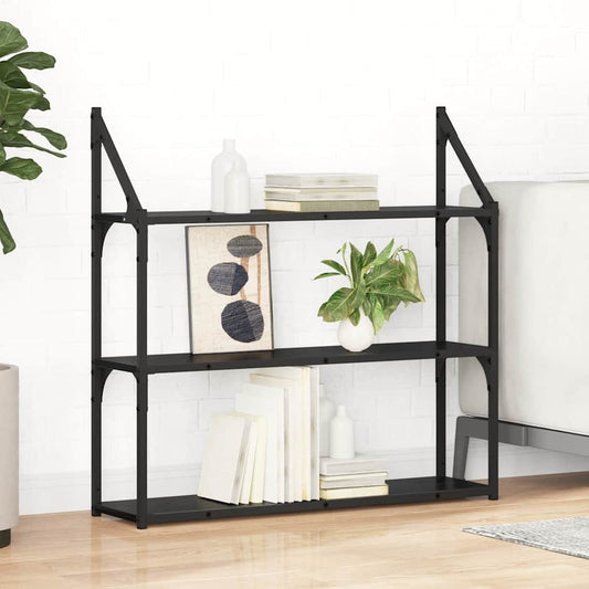 vidaXL Wall Shelf Black Oak 80 x 21 x 78.5 cm Engineered Wood