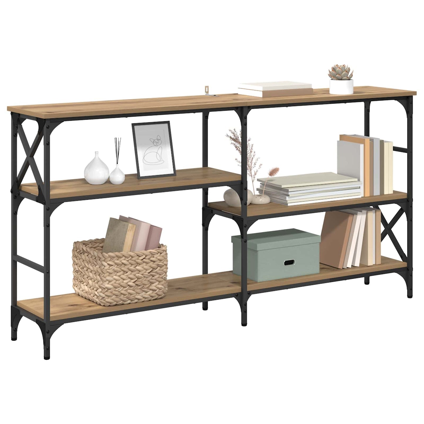 vidaXL Console Table Artisan Oak 150 x 29 x 76.5 cm Engineered Wood