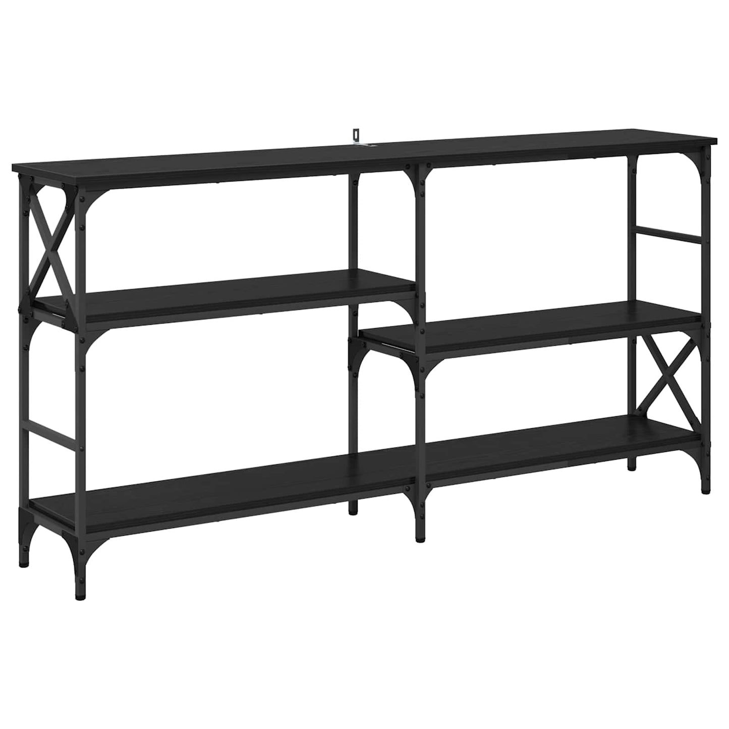 vidaXL Console Table Black Oak 150 x 29 x 76.5 cm Engineered Wood