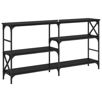vidaXL Console Table Black Oak 150 x 29 x 76.5 cm Engineered Wood