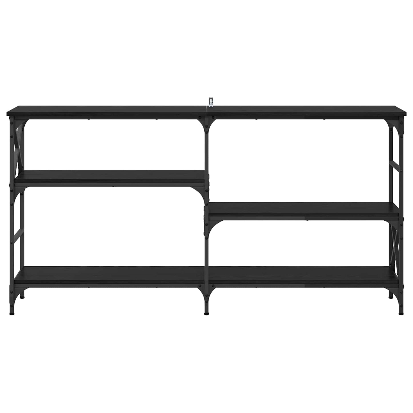 vidaXL Console Table Black Oak 150 x 29 x 76.5 cm Engineered Wood