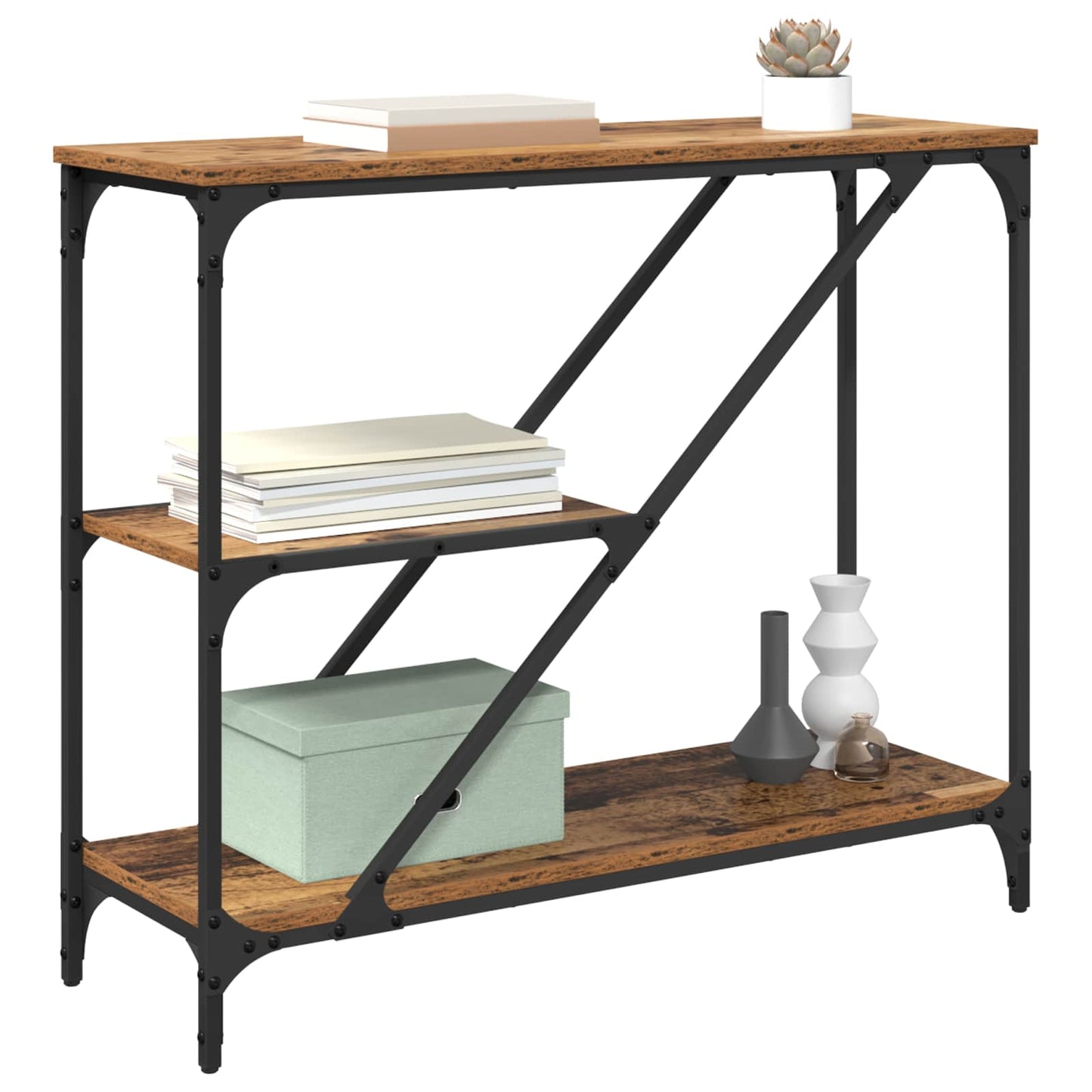 vidaXL Console Table Old Wood 88.5 x 30 x 75 cm Engineered Wood