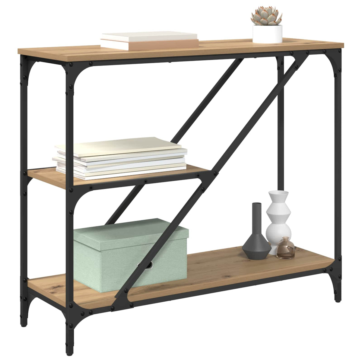 vidaXL Console Table Artisan Oak 88.5 x 30 x 75 cm Engineered Wood
