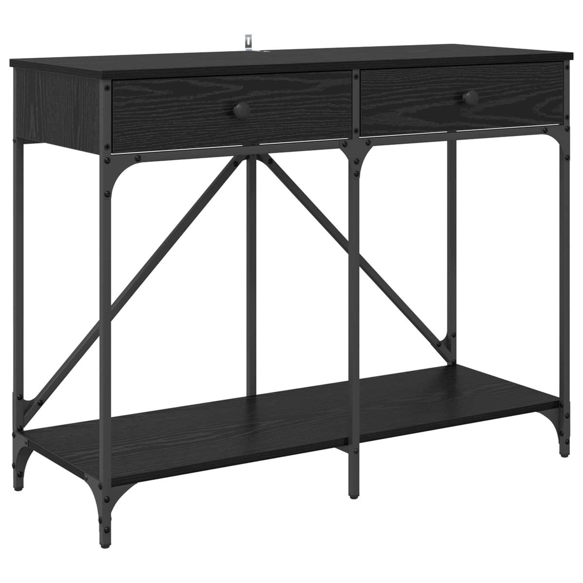 vidaXL Console Table Black Oak 100 x 39 x 78.5 cm Engineered Wood