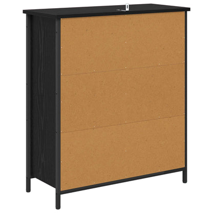 vidaXL Sideboard Black Oak 70 x 30 x 80 cm Engineered Wood