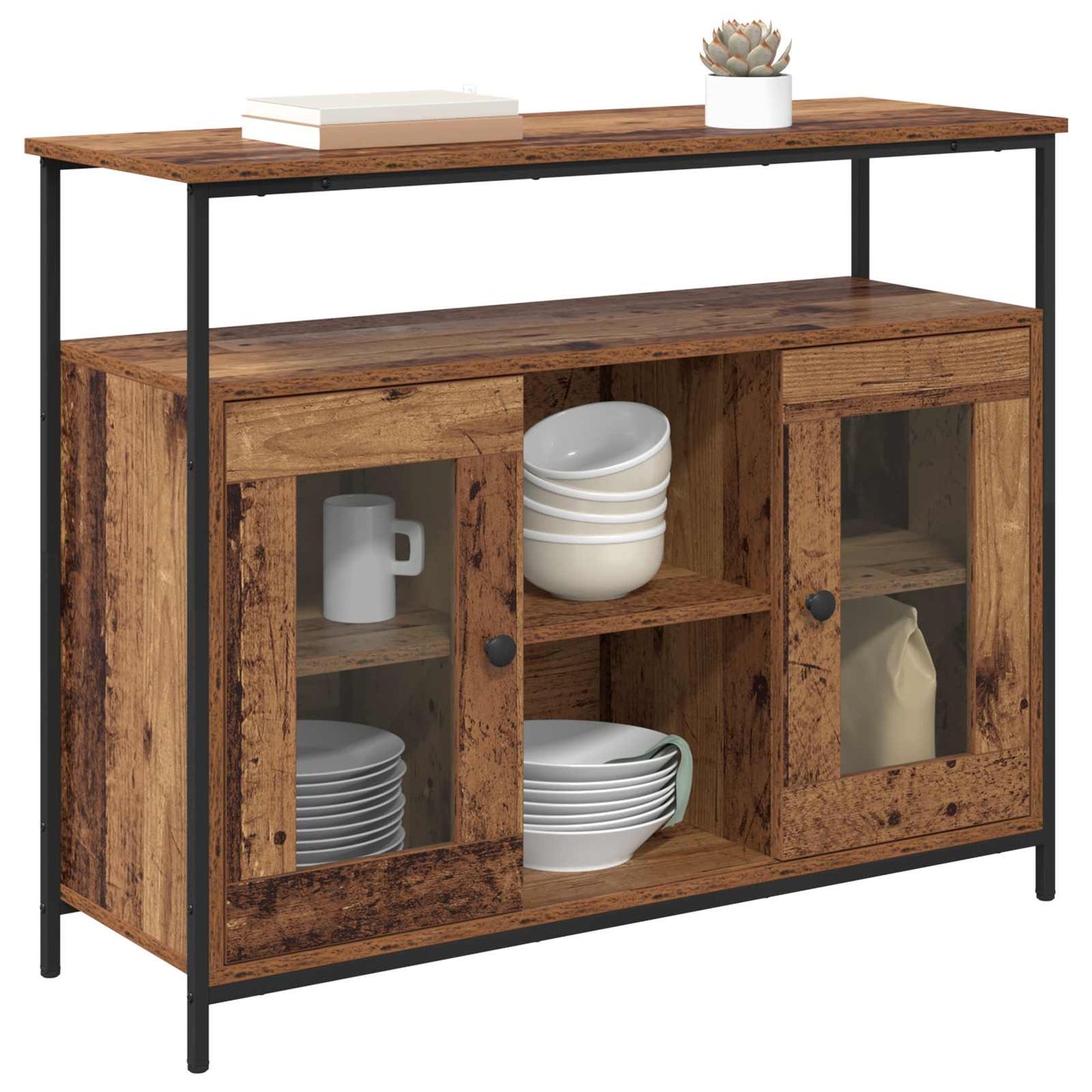 vidaXL Sideboard Old Wood 100 x 35 x 80 cm Engineered Wood