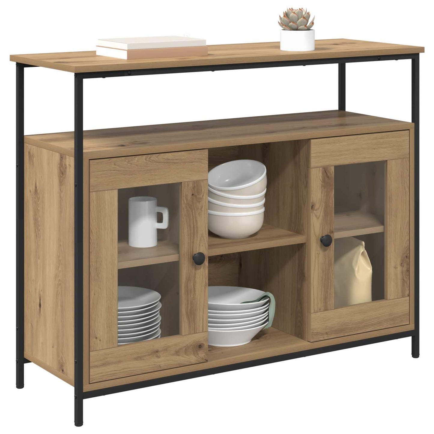 vidaXL Sideboard Artisan Oak 100 x 35 x 80 cm Engineered Wood