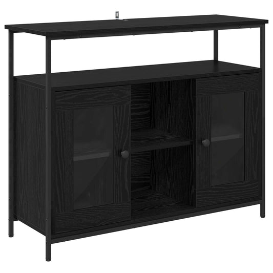 vidaXL Sideboard Black Oak 100 x 35 x 80 cm Engineered Wood