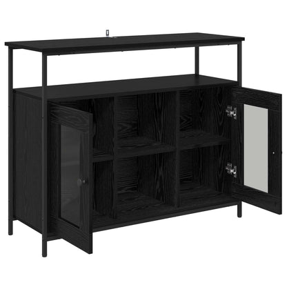 vidaXL Sideboard Black Oak 100 x 35 x 80 cm Engineered Wood