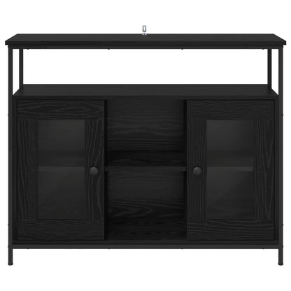 vidaXL Sideboard Black Oak 100 x 35 x 80 cm Engineered Wood