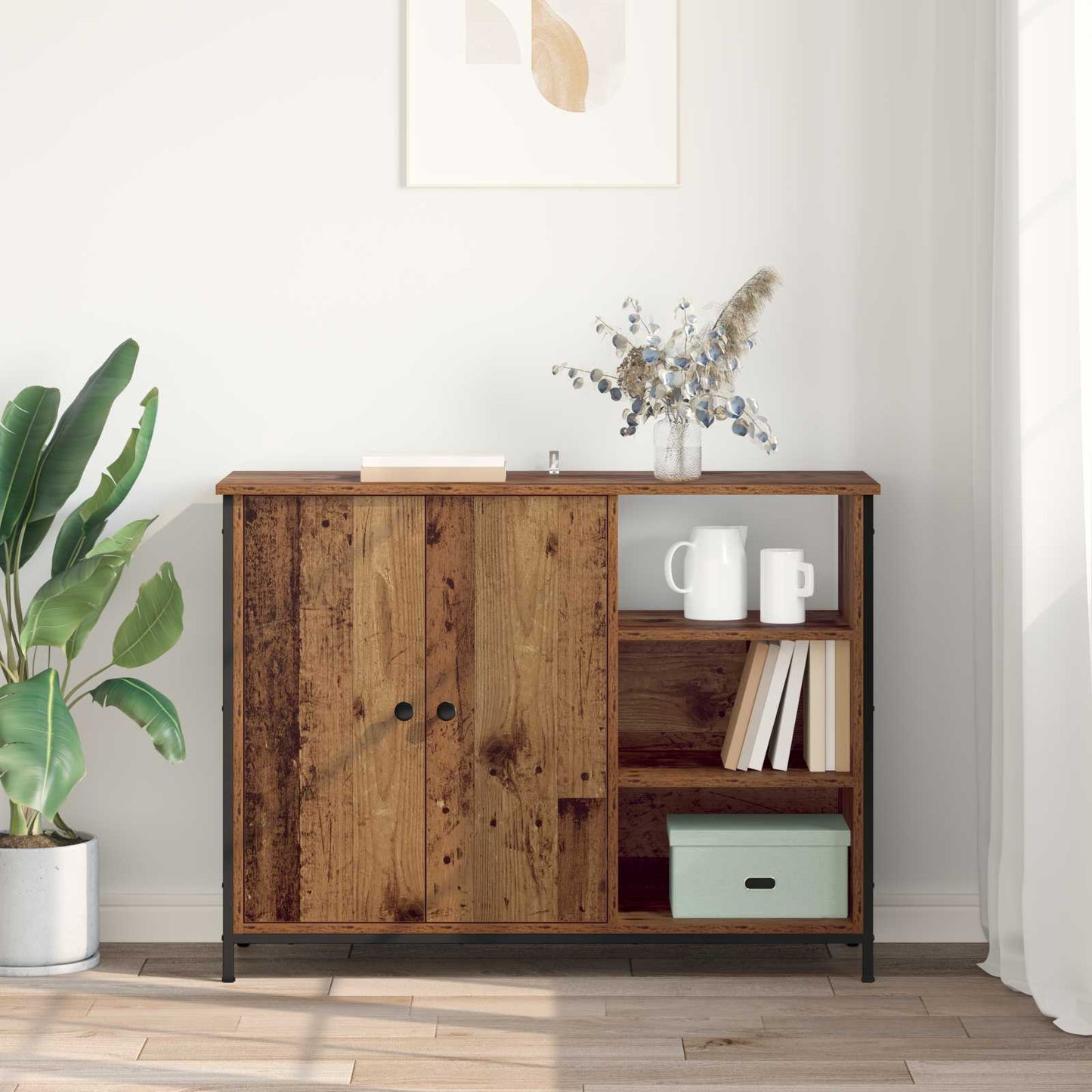 vidaXL Sideboard Old Wood 100 x 33 x 75 cm Engineered Wood