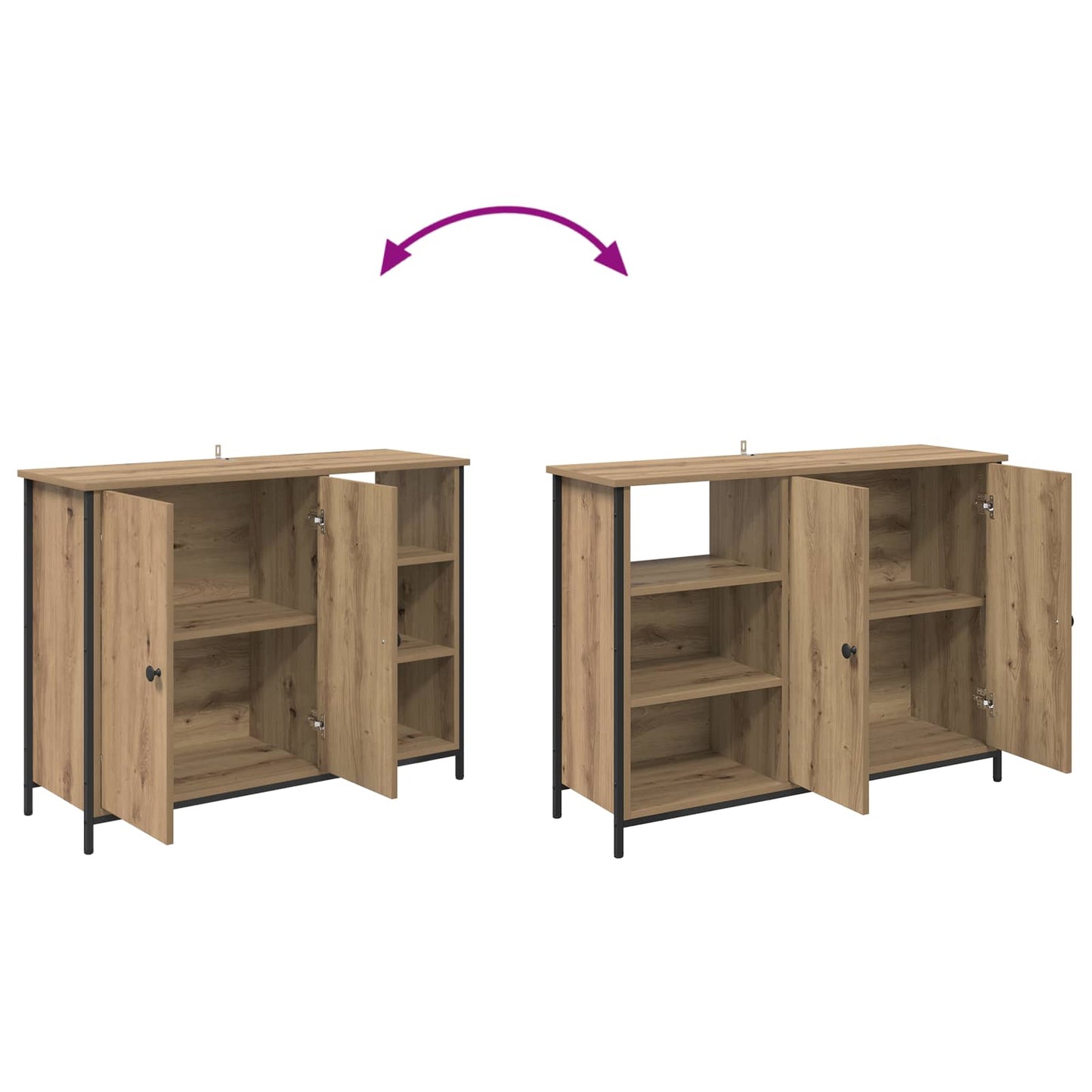 vidaXL Sideboard Artisan Oak 100 x 33 x 75 cm Engineered Wood