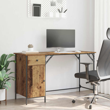 vidaXL Computer Desk Old Wood 131 x 48 x 75 cm Engineered Wood