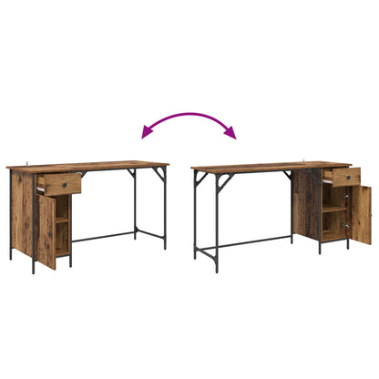 vidaXL Computer Desk Old Wood 131 x 48 x 75 cm Engineered Wood