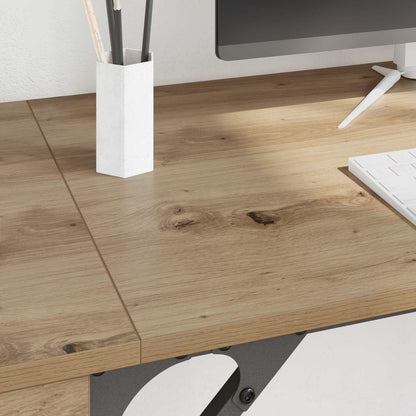 vidaXL Computer Desk Artisan Oak 131 x 48 x 75 cm Engineered Wood