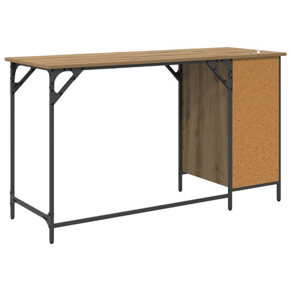 vidaXL Computer Desk Artisan Oak 131 x 48 x 75 cm Engineered Wood
